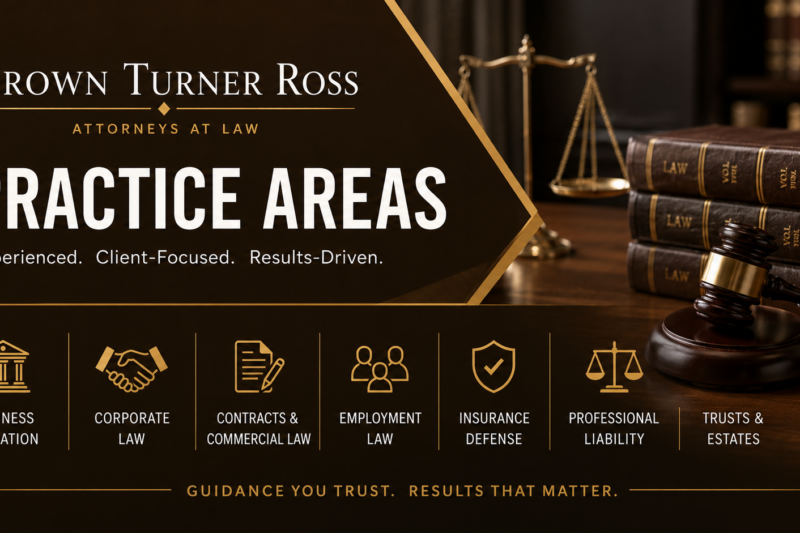 Brown Turner Ross Practice Areas and Legal Services Guide